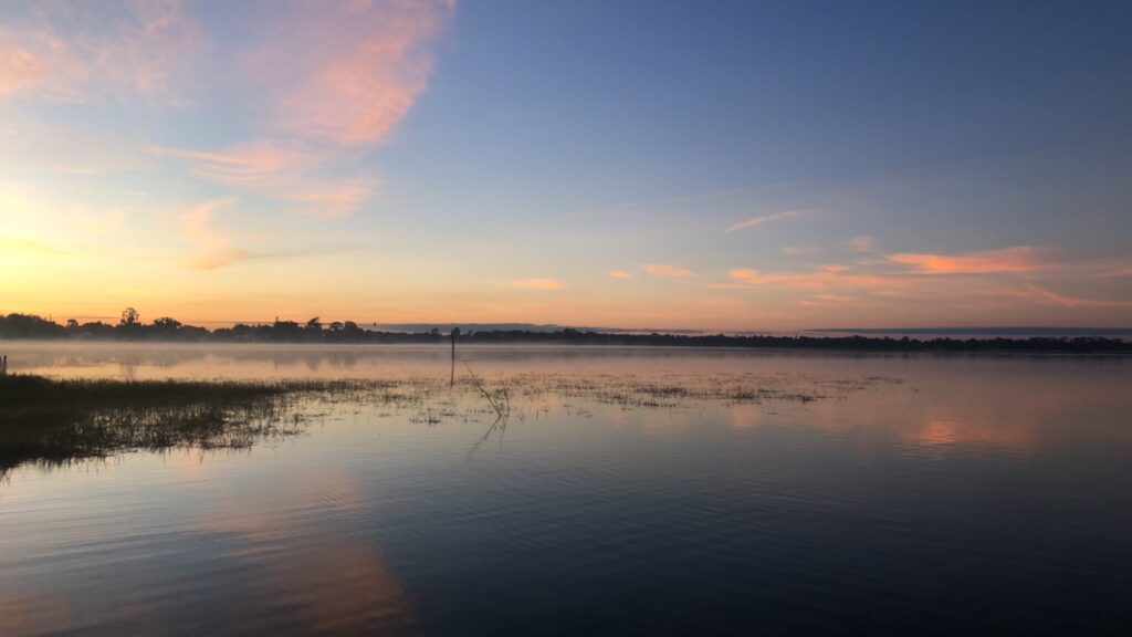sunet over lake in avon park